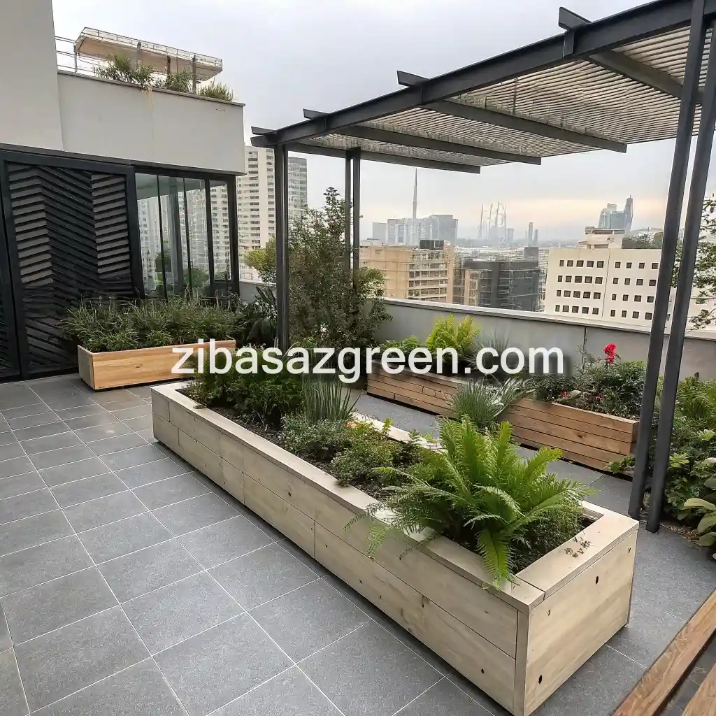 گروه مهندسین آریا طراحی و احداث باغچه مدرن در تهران امیرآباد