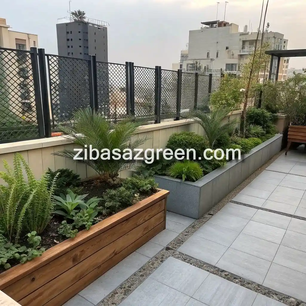 گروه مهندسین آریا طراحی و احداث باغچه مدرن در تهران بهشتی