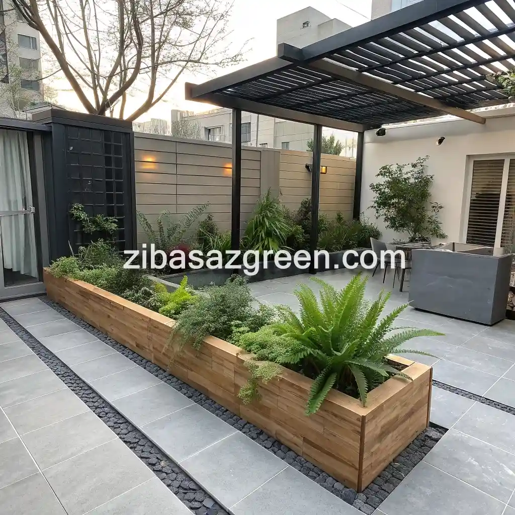 گروه مهندسین آریا طراحی و احداث باغچه مدرن در تهران جمالزاده