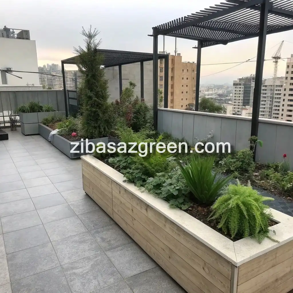 گروه مهندسین آریا طراحی و احداث باغچه مدرن در تهران مطهری