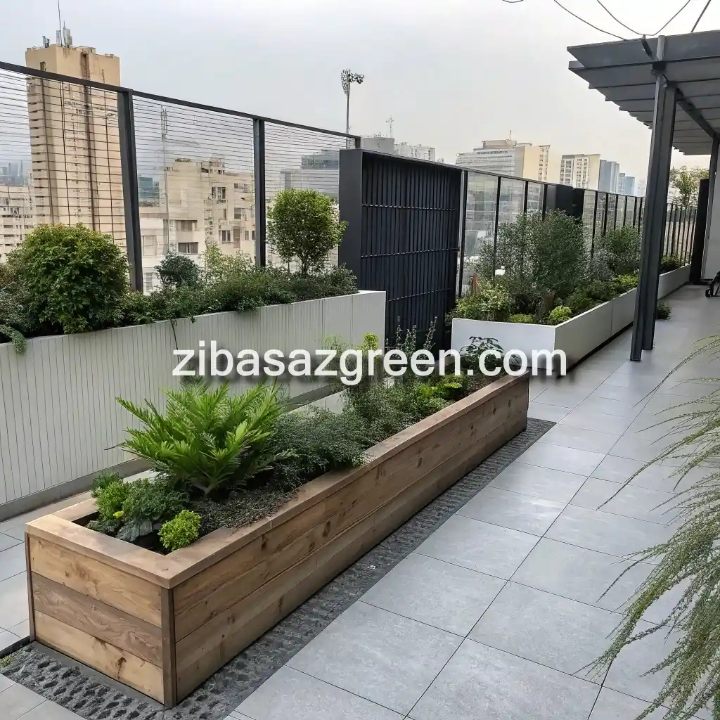 گروه مهندسین آریا طراحی و احداث باغچه مدرن در تهران میدان ولیعصر